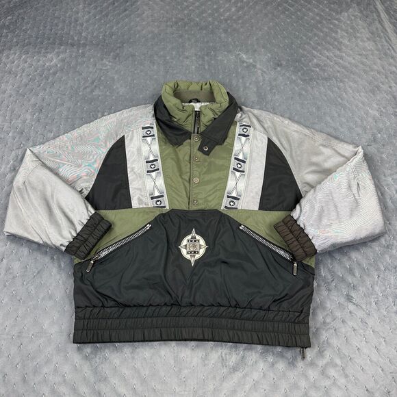 VINTAGE Head Sportswear Jacket Men Large Green Solar Cyberpunk Goth Punk Y2K 90s - Picture 1 of 16